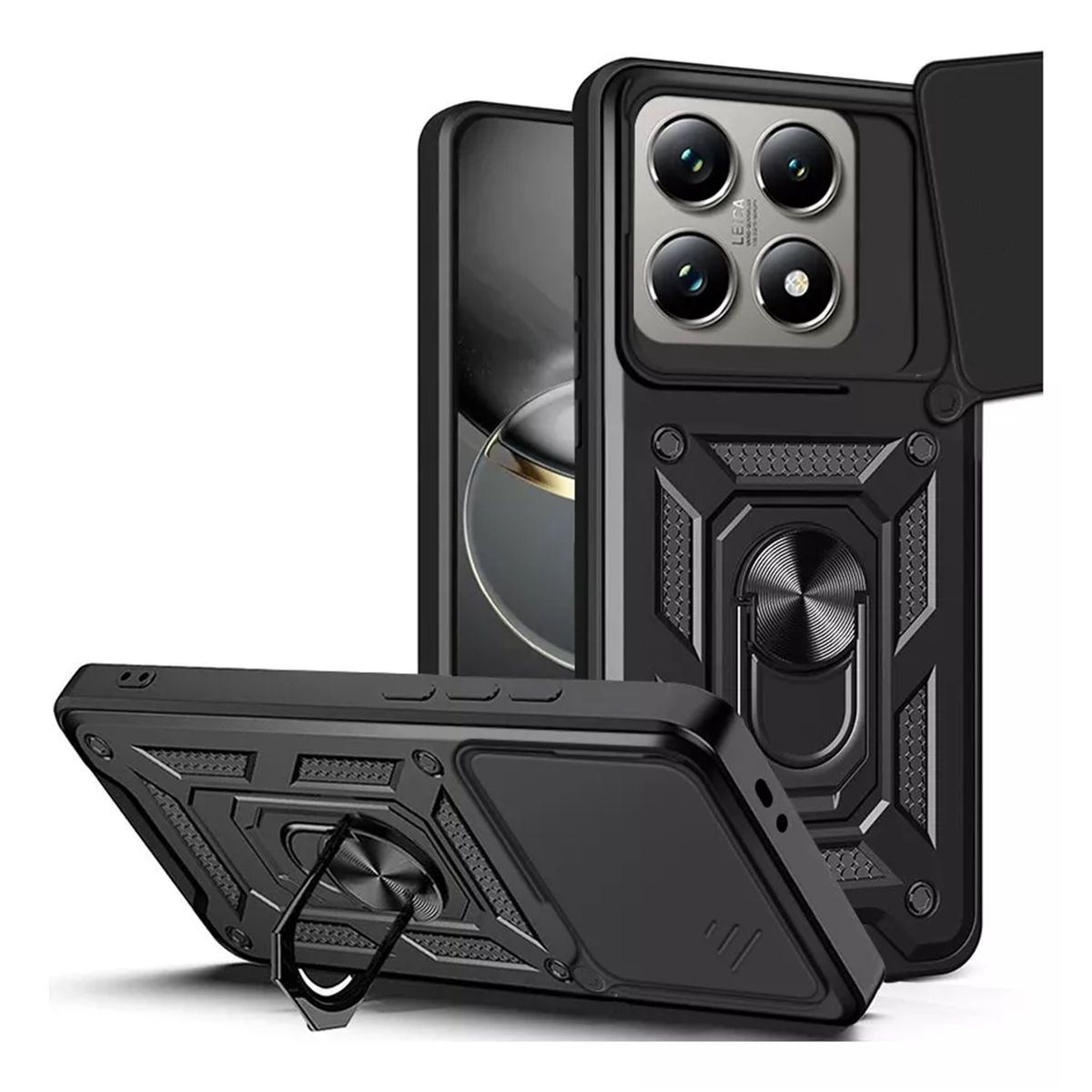 GENERICO - Funda Estuche Case Protector Slider Compatible Xiaomi 14T Pro Negro