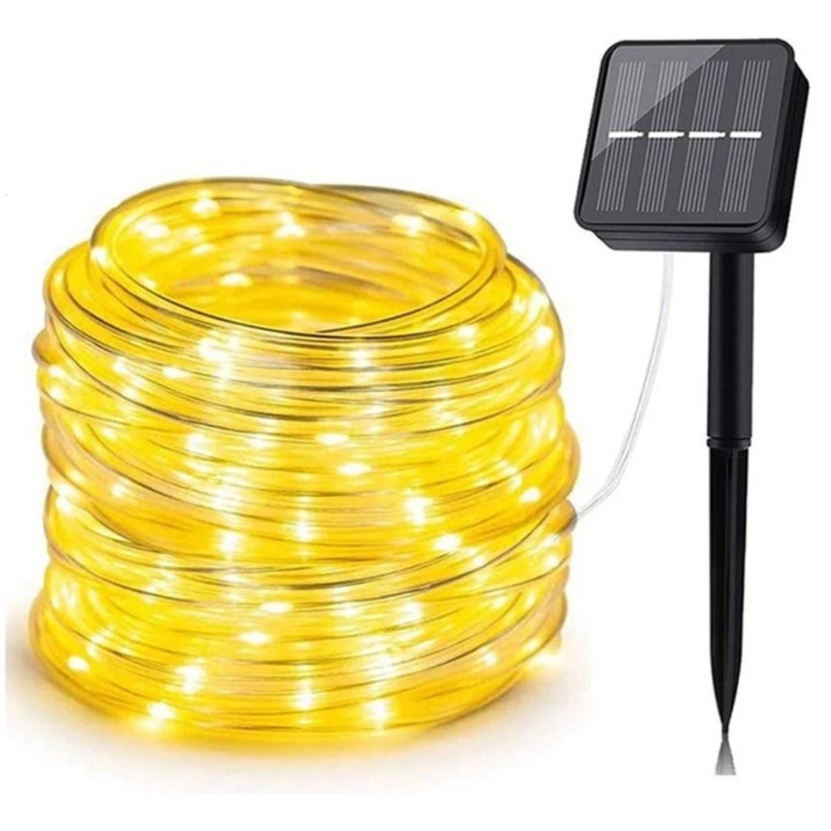 MILOPTS - Luces Pro Navidad Panel Solar Manguera 20 Metros 200 Led Cálida