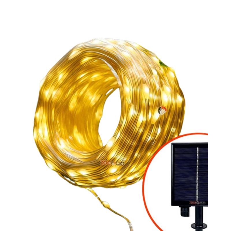 MILOPTS - Luces Decorativas Panel Solar Impermeable Fachada 50 M -Cálida+Control