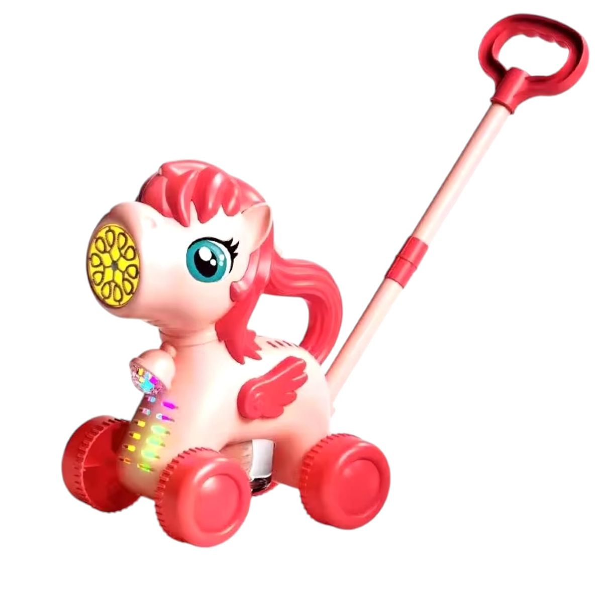 GENERICO - JUGUETE NIÑA BURBUJERO RUEDAS MUSICAL LUCES DISEÑO UNICORNIO