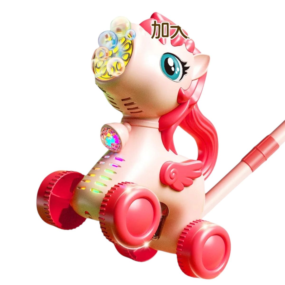 GENERICO - JUGUETE NIÑA BURBUJERO RUEDAS MUSICAL LUCES DISEÑO UNICORNIO