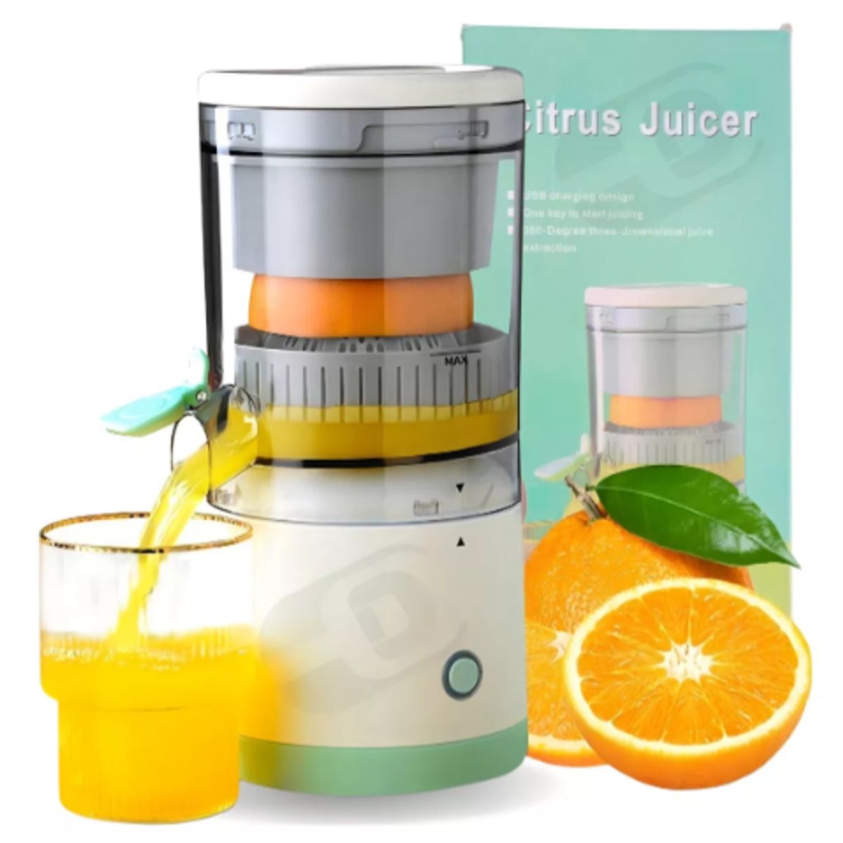 GENERICO - Exprimidor de jugo USB portátil Suqueira potente de color blanco