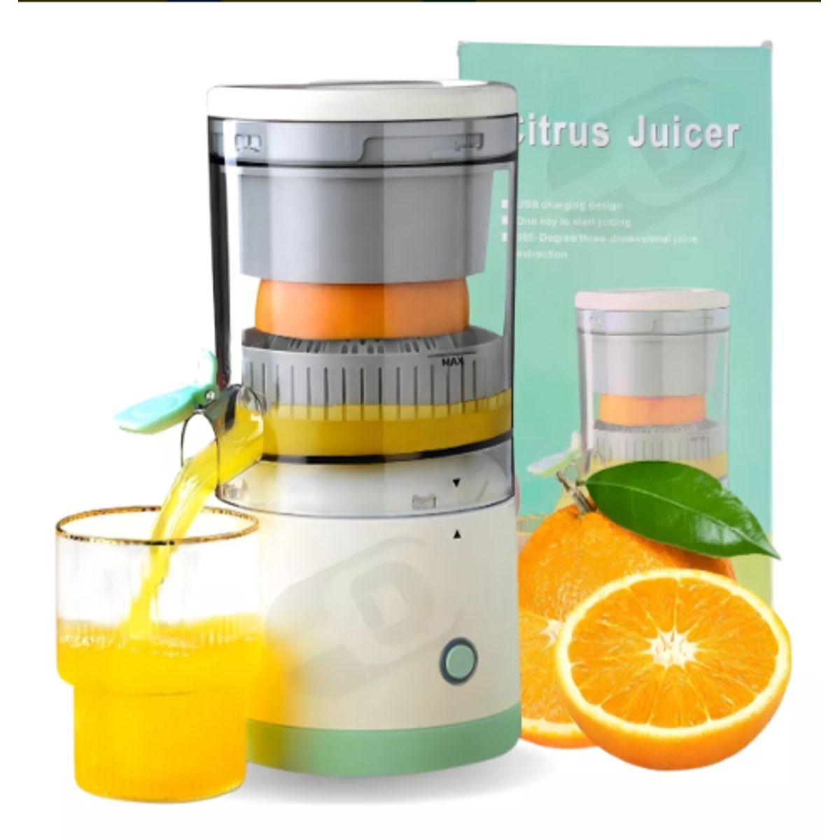 GENERICO - Exprimidor de jugo USB portátil Suqueira potente de color blanco