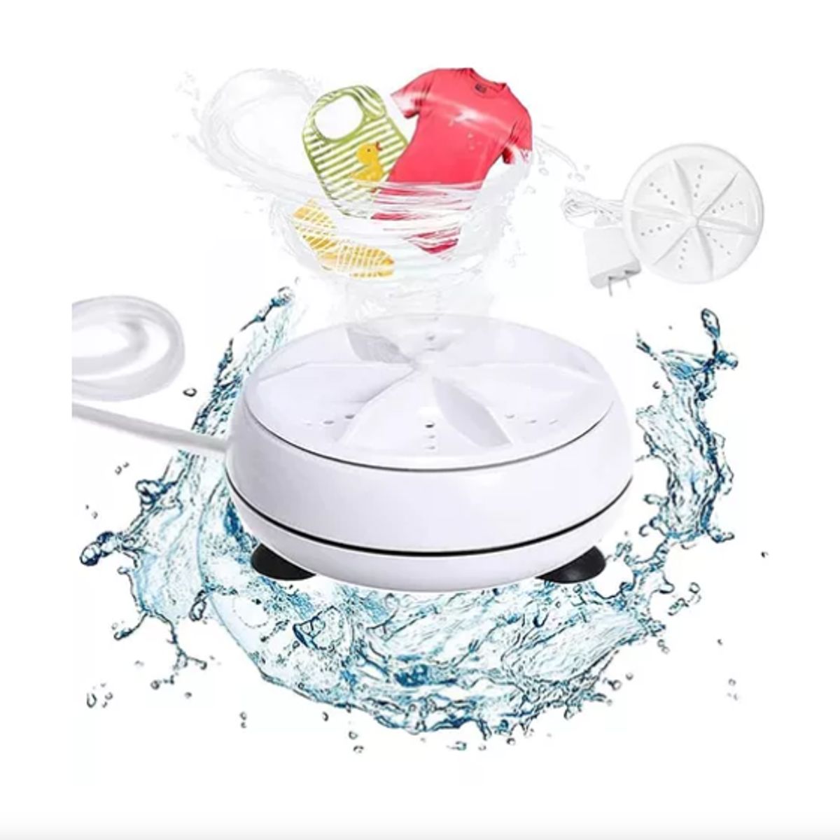 GENERICO - Mini Lavadora Portátil Giratoria Turbina Viaje