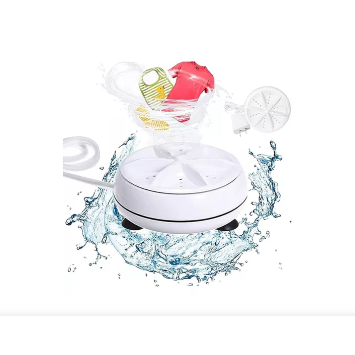 GENERICO - Mini Lavadora Portátil Giratoria Turbina Viaje