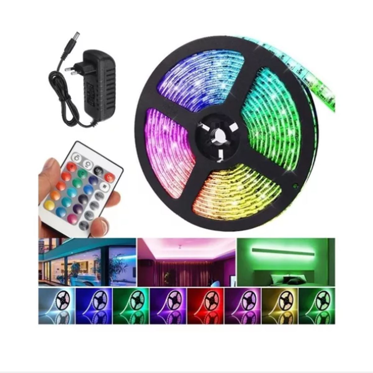 GENERICO - Cinta De Luz Led Multicolor Rgb 5 Metros Tira Led + Control