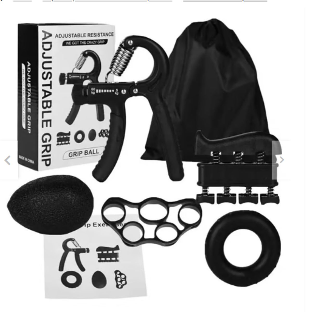 GENERICO - Kit Hand Grip Ejercitadores Mano Muñeca Antebrazo Graduable