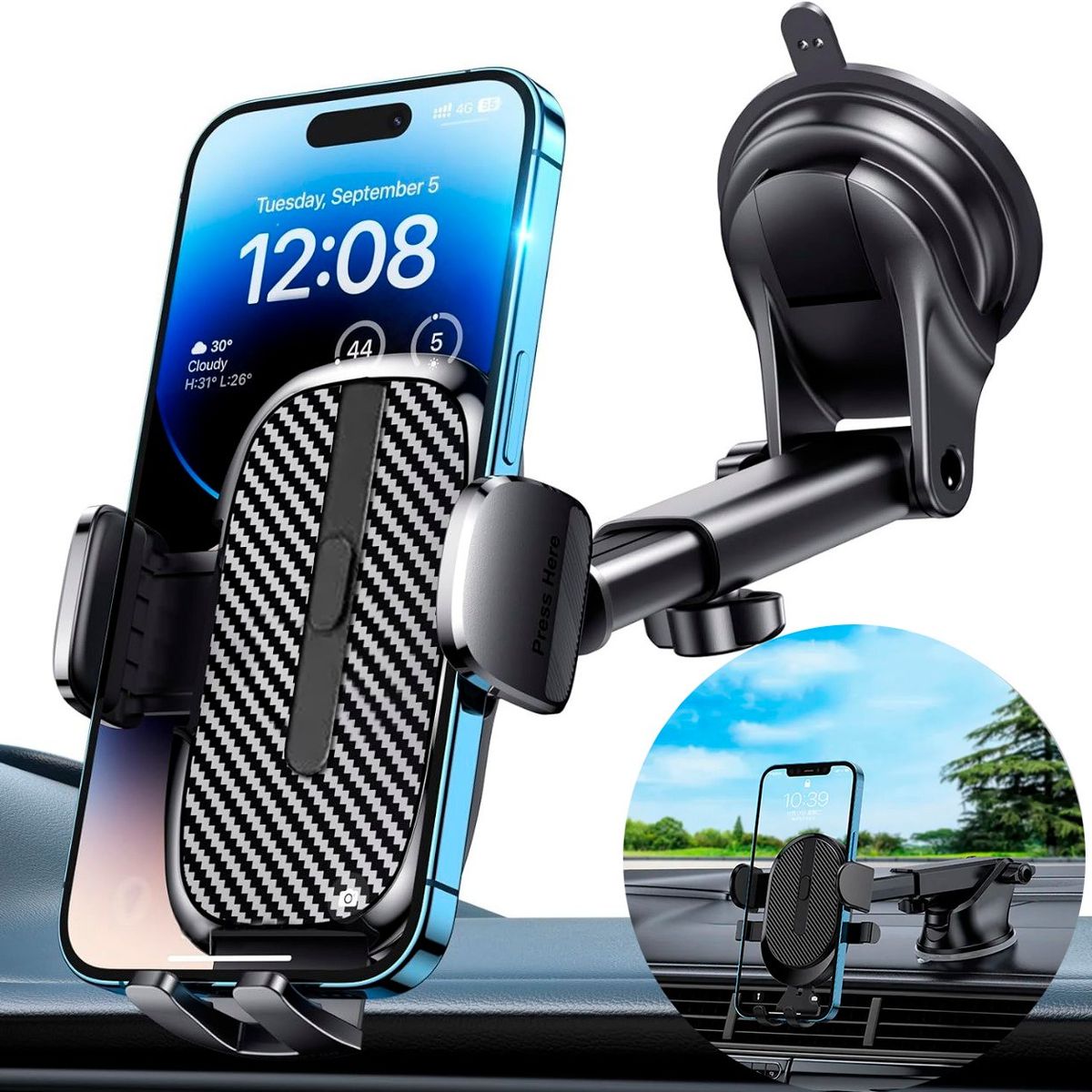 GENERICO - Soporte Celular Carro Chupa Ventosa Tablero Vidrio Holder