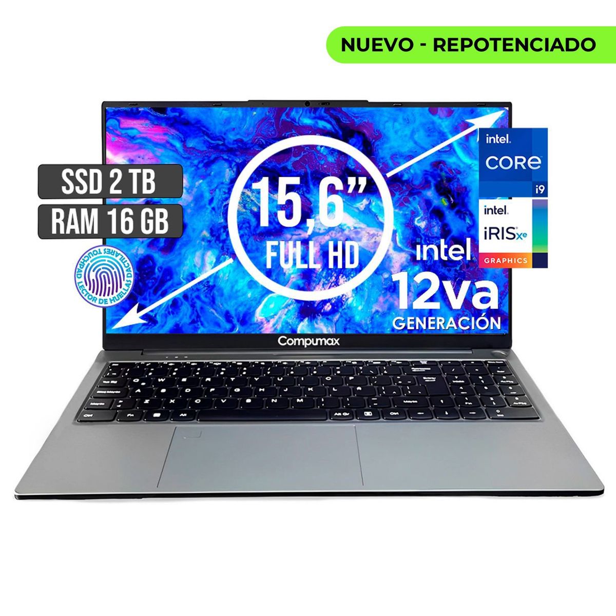 COMPUMAX - Portátil Compumax Intel Core I9 12900H 16GB Ram SSD 2TB 156