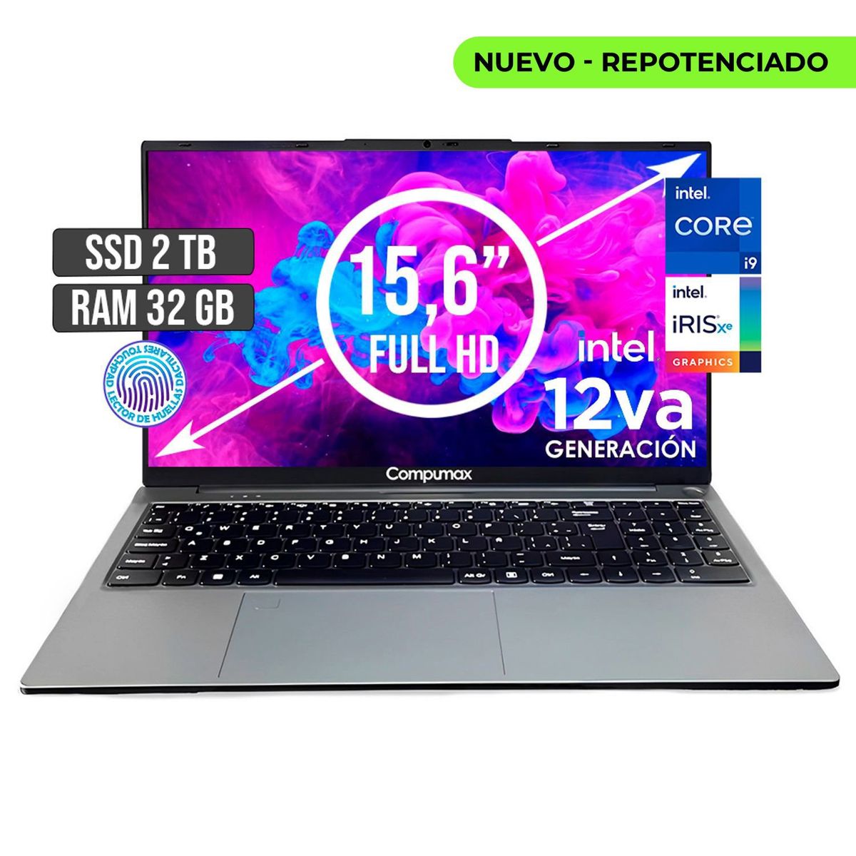 COMPUMAX - Portátil Compumax Intel Core I9 12900H 32GB RAM SSD 2TB 156