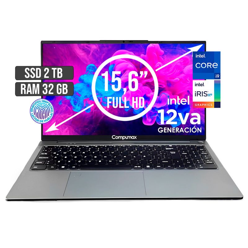 COMPUMAX - PORTATIL COMPUMAX INTEL CORE I9-12900H SSD 2TB RAM 32GB LED 15,6 FULL HD