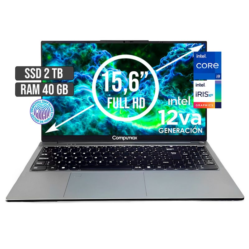 COMPUMAX - PORTATIL COMPUMAX INTEL CORE I9-12900H SSD 2TB RAM 40GB LED 15,6 FULL HD