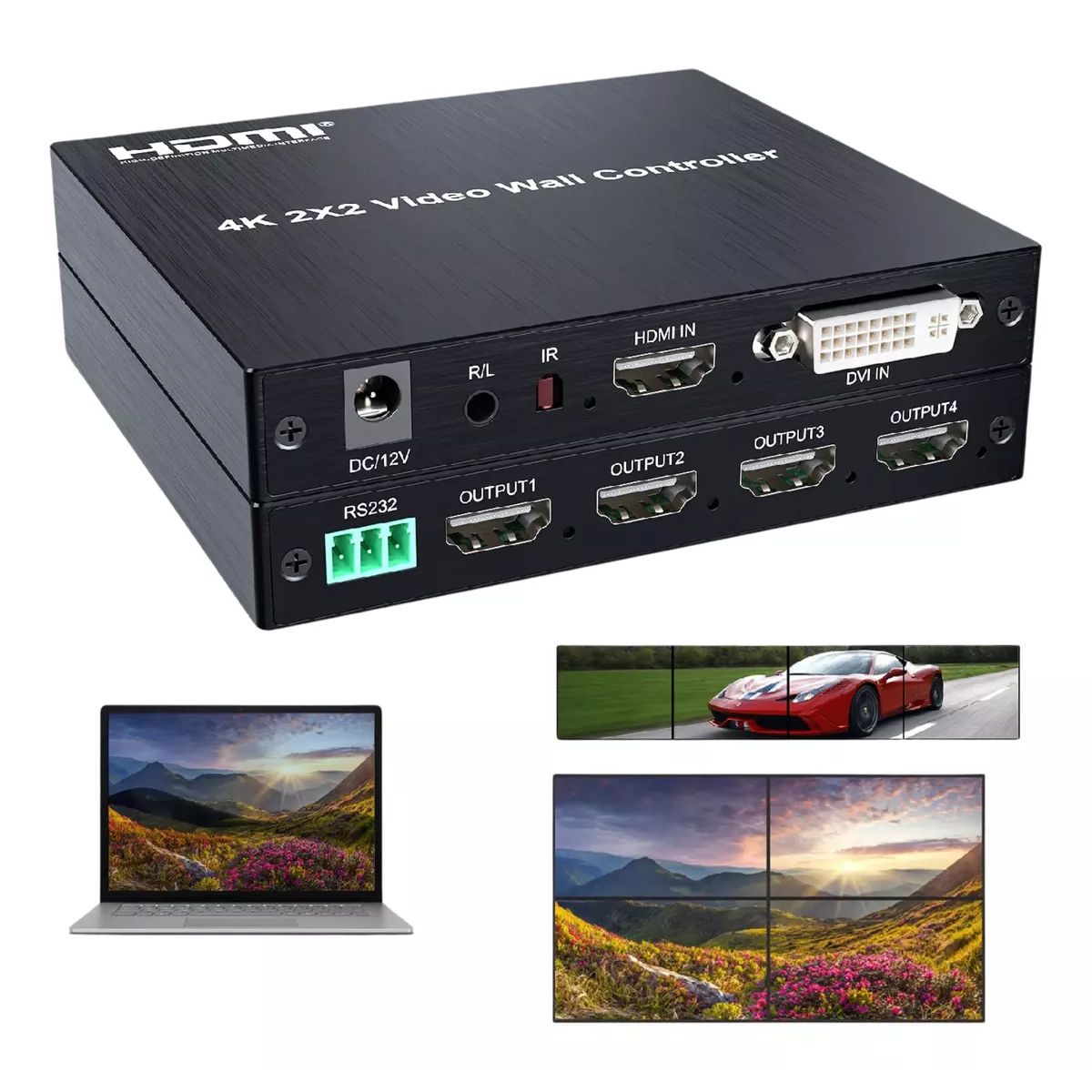 GENERICO - Video Controlador Hdmi 2x2 Para Tv 4k 4 Pantallas