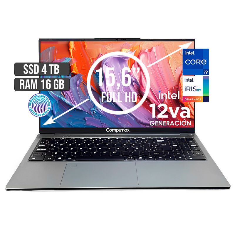 COMPUMAX - PORTATIL COMPUMAX INTEL CORE I9-12900H SSD 4TB RAM 16GB LED 15,6 FULL HD