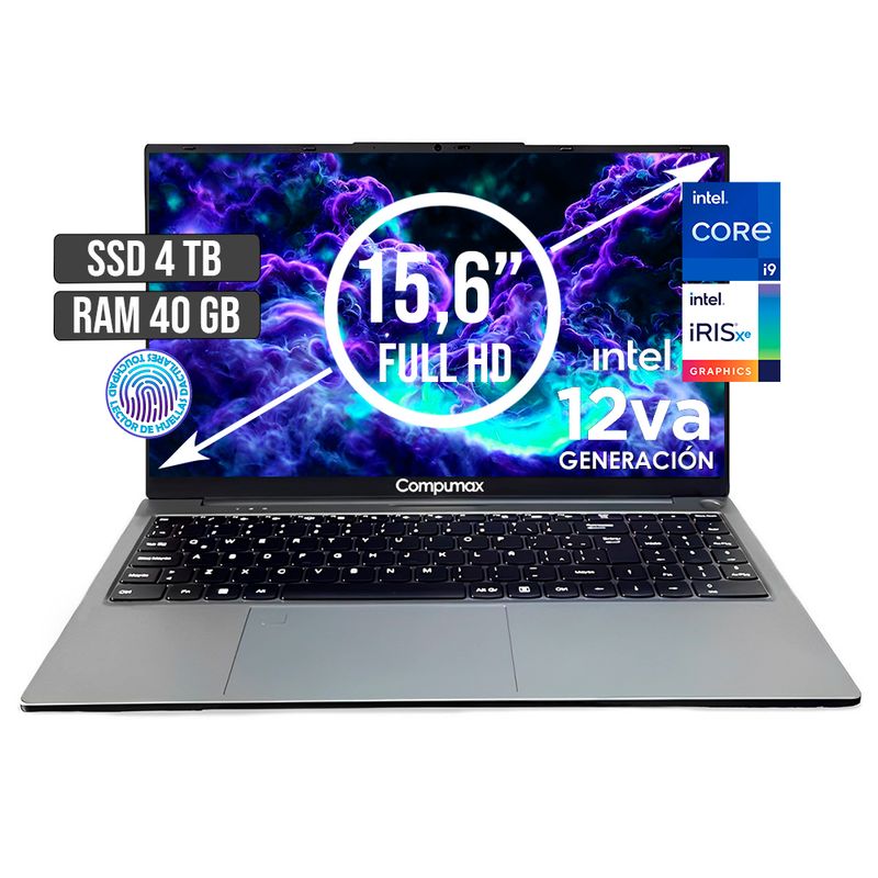 COMPUMAX - PORTATIL COMPUMAX INTEL CORE I9-12900H SSD 4TB RAM 40GB LED 15,6 FULL HD