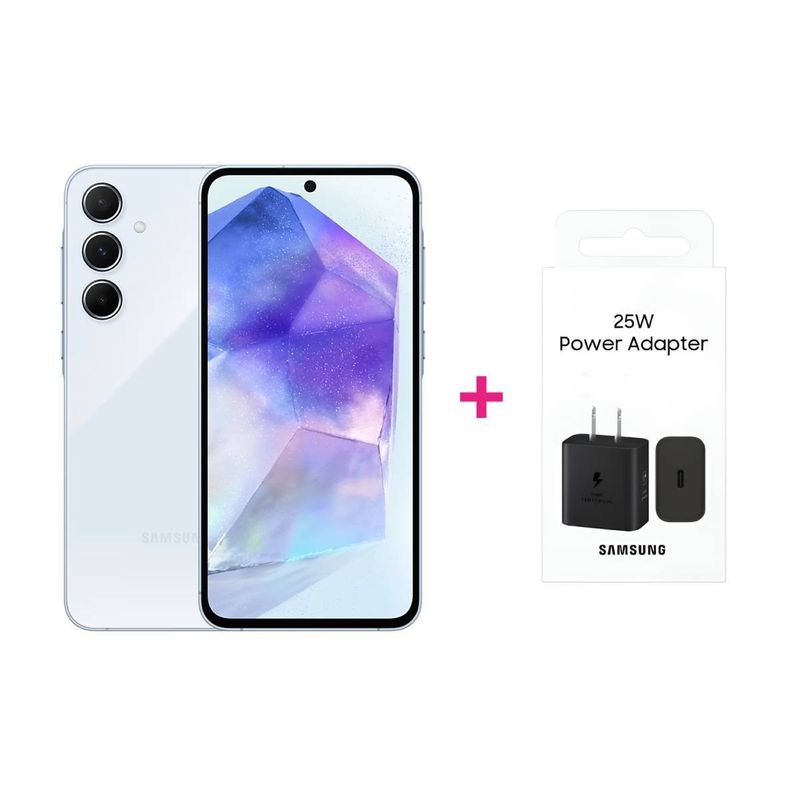SAMSUNG - Celular Samsung Galaxy A55 5G 256Gb 8Ram Azul Claro + Cargador 25w
