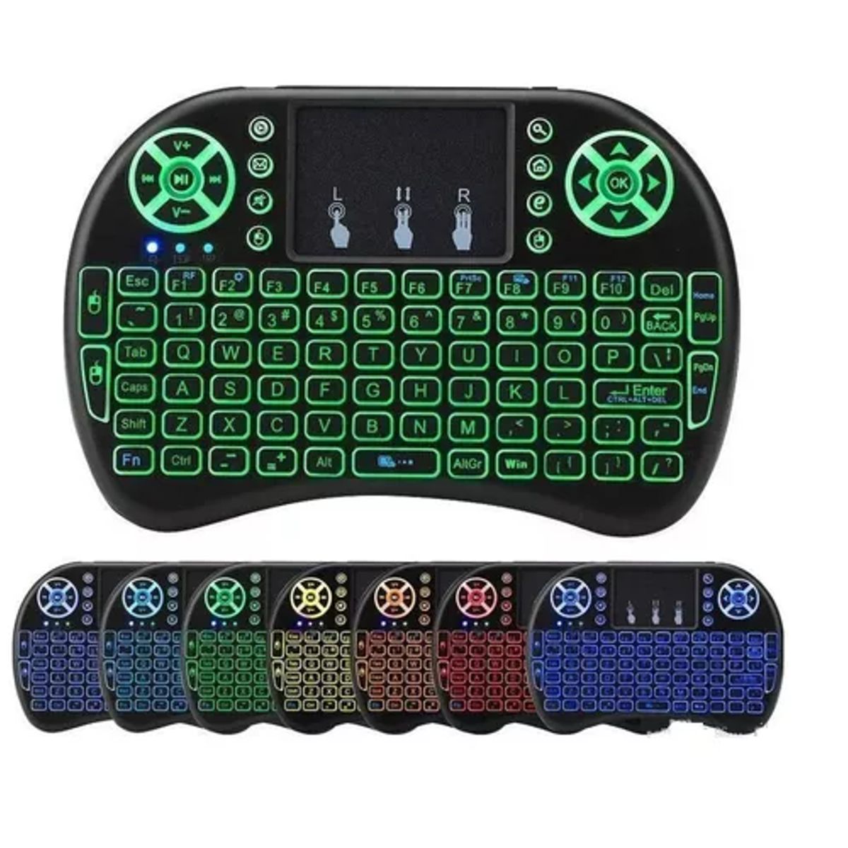 SKY - Mini Teclado Keyboard Led Para Tv Box Smart Tv Color Del Teclado Negro