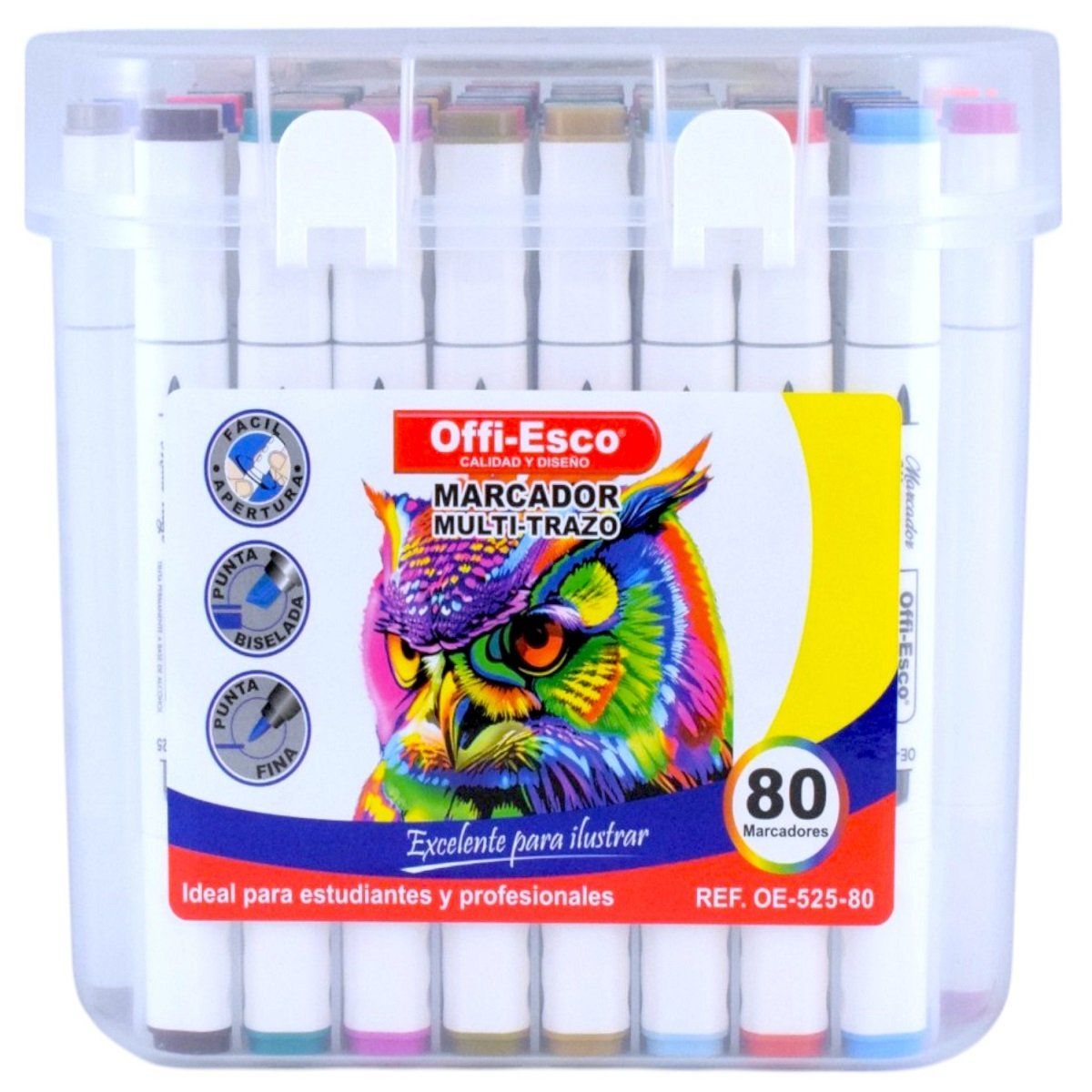 OFFI ESCO - Marcador Permanente Offi-esco Doble Punta X 80 Colores