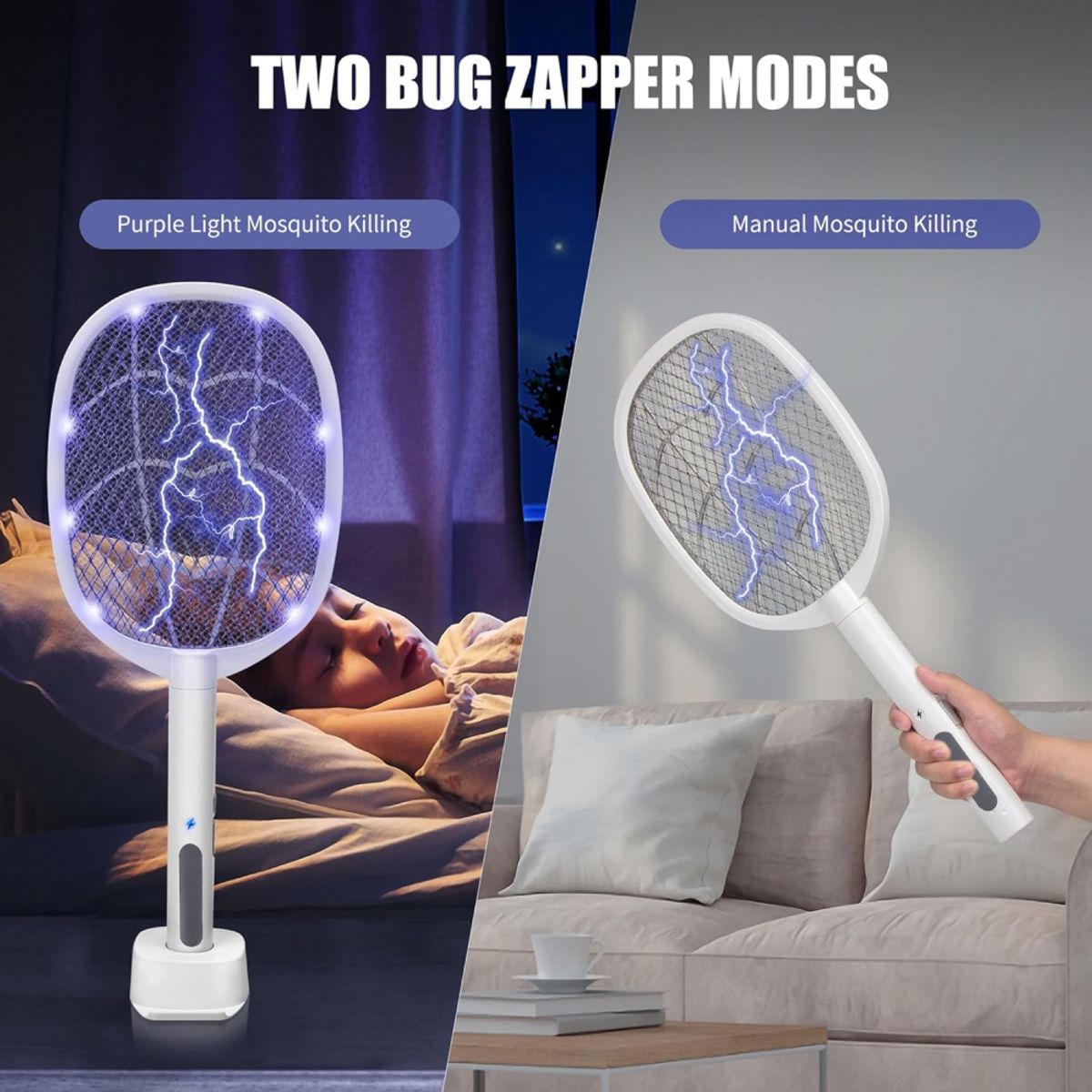 GENERICO - Raqueta Mata Mosquitos y Zancudos Recargable Con Luz Led