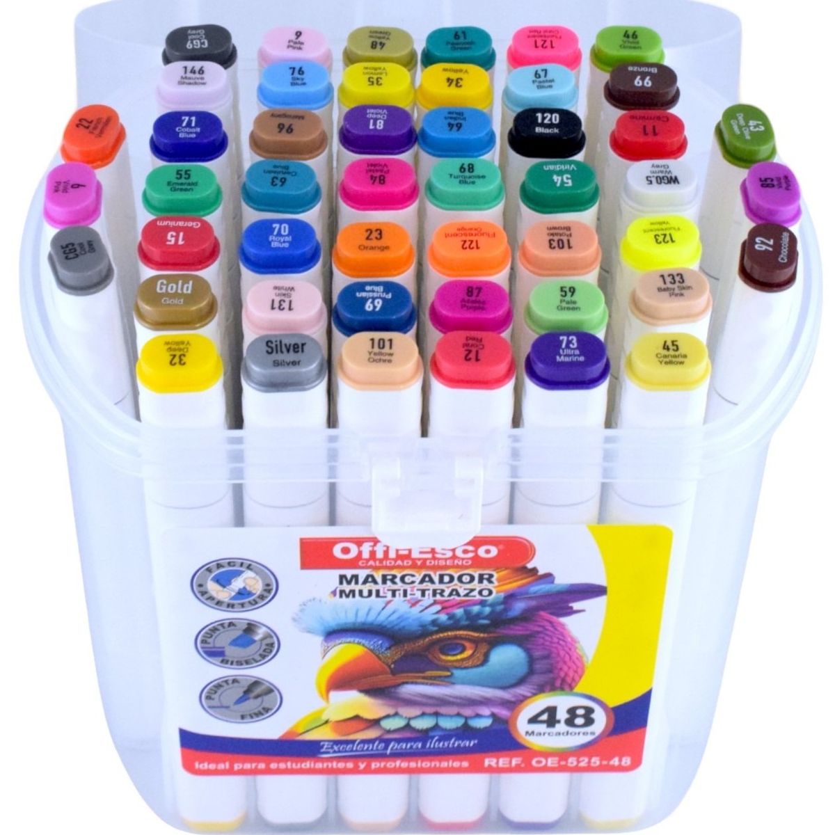 OFFI ESCO - Marcador Permanente Offi-esco Doble Punta X 48 Colores