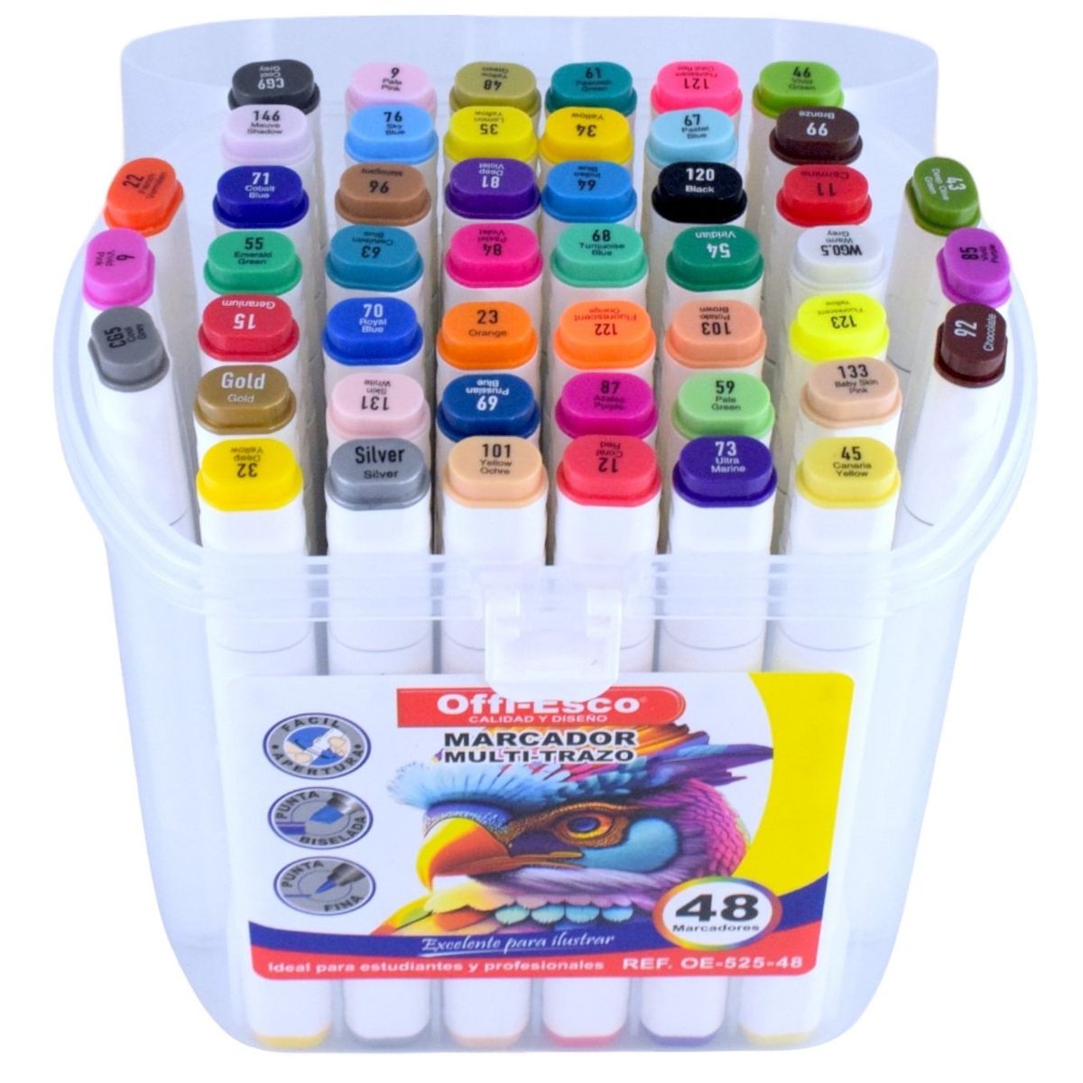 OFFI ESCO - Marcador Permanente Offi-esco Doble Punta X 48 Colores