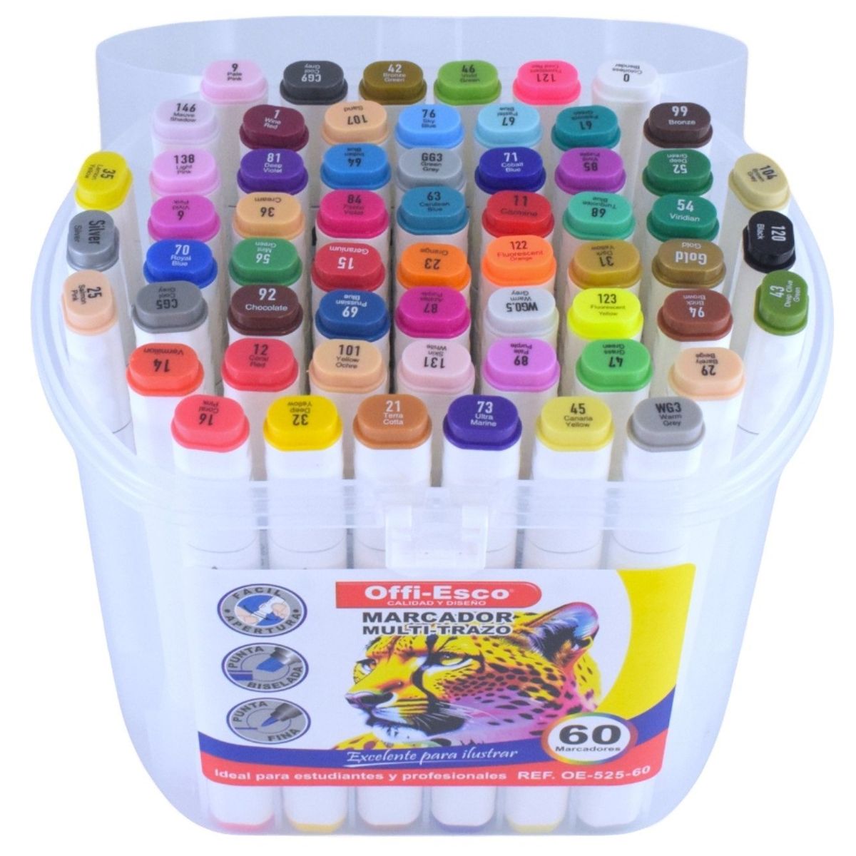 OFFI ESCO - Marcador permanente offi-esco  doble punta x60 colores