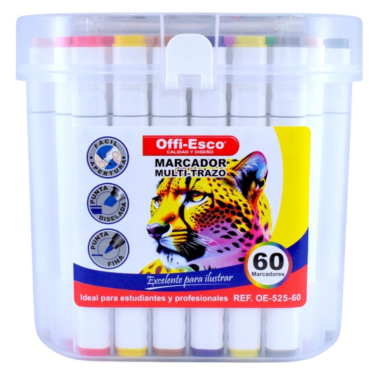 OFFI ESCO - Marcador permanente offi-esco  doble punta x60 colores