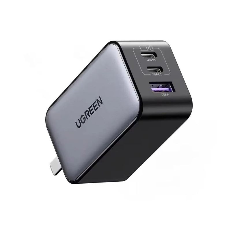 UGREEN - Cargador 65w UGREEN Carga Rápida Nexode GaN Puertos 2 USB-C + USB-A