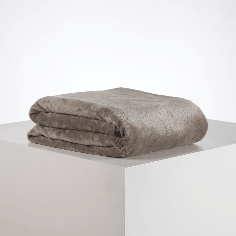 DISTRIHOGAR - Cobija Flannel Fleece 250 gr Piatto Moca 150 x 200 cm