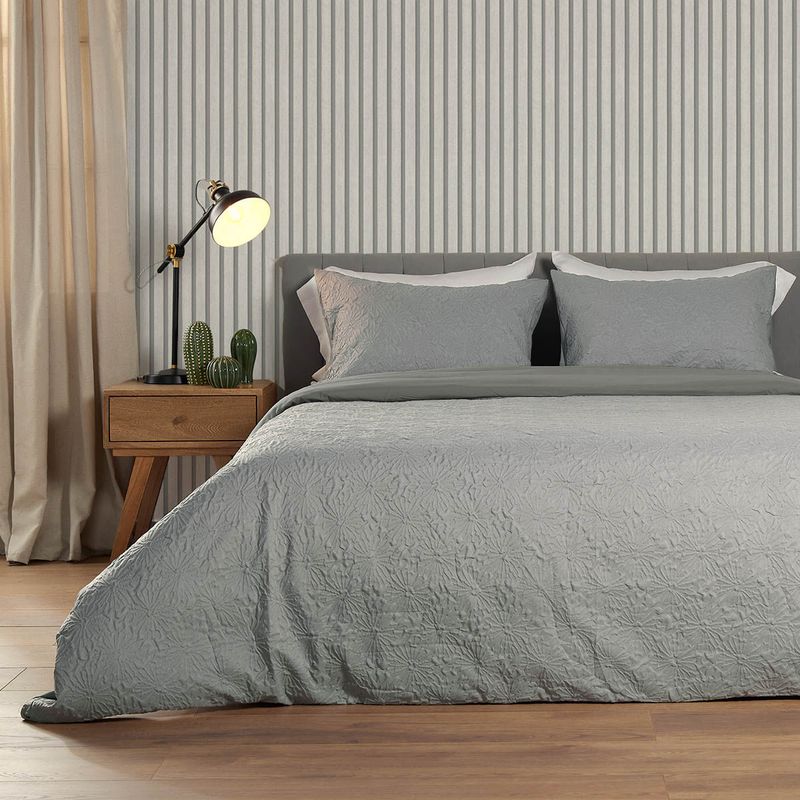 DISTRIHOGAR - Cover Duvet Microfibra Gris Doble