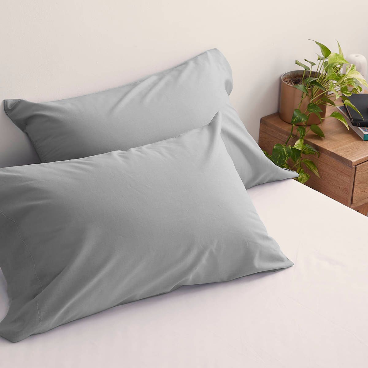 DISTRIHOGAR - Set x 2 Fundas Mix And Match 150 Hilos Gris 50 x 90 cm