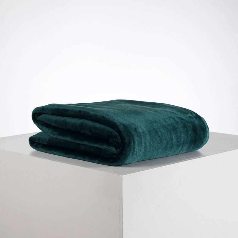 DISTRIHOGAR - Cobija Flannel Fleece 250 gr Piatto Verde 200 x 220 cm