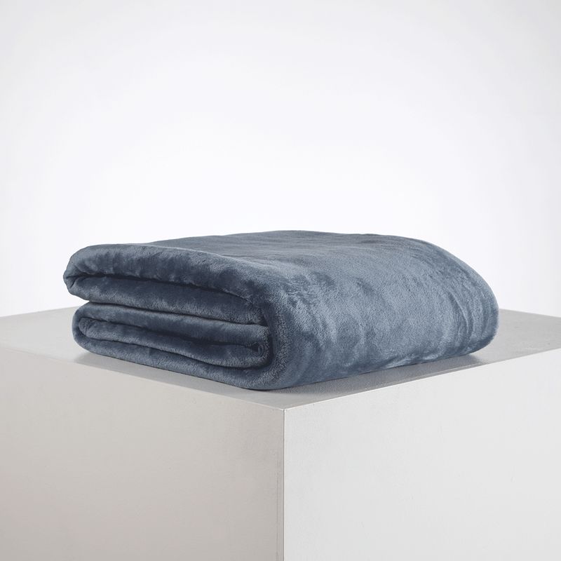 DISTRIHOGAR - Cobija Flannel Fleece 250 gr Piatto Azul 150 x 200 cm