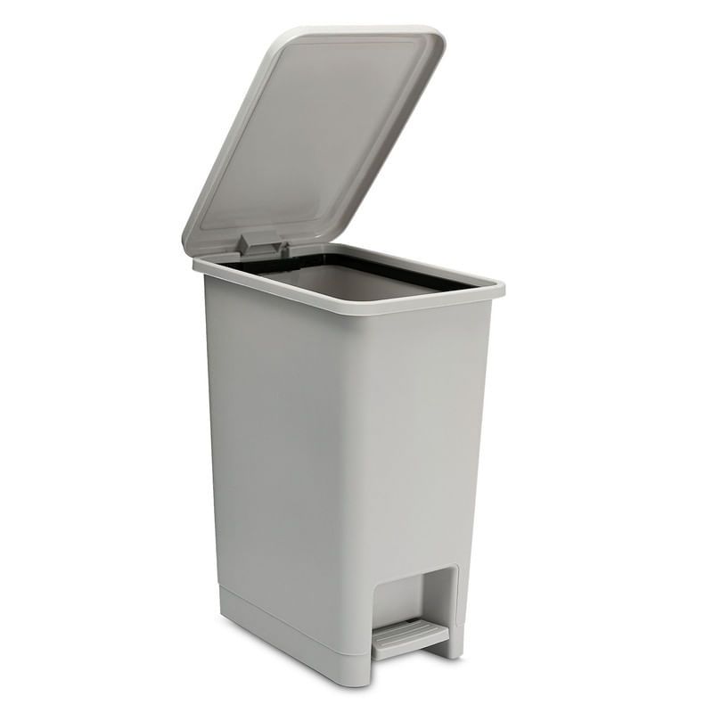 ENERGY PLUS - Cesto de Basura Papelera de Pedal 12L  Espacios Reducidos Gris