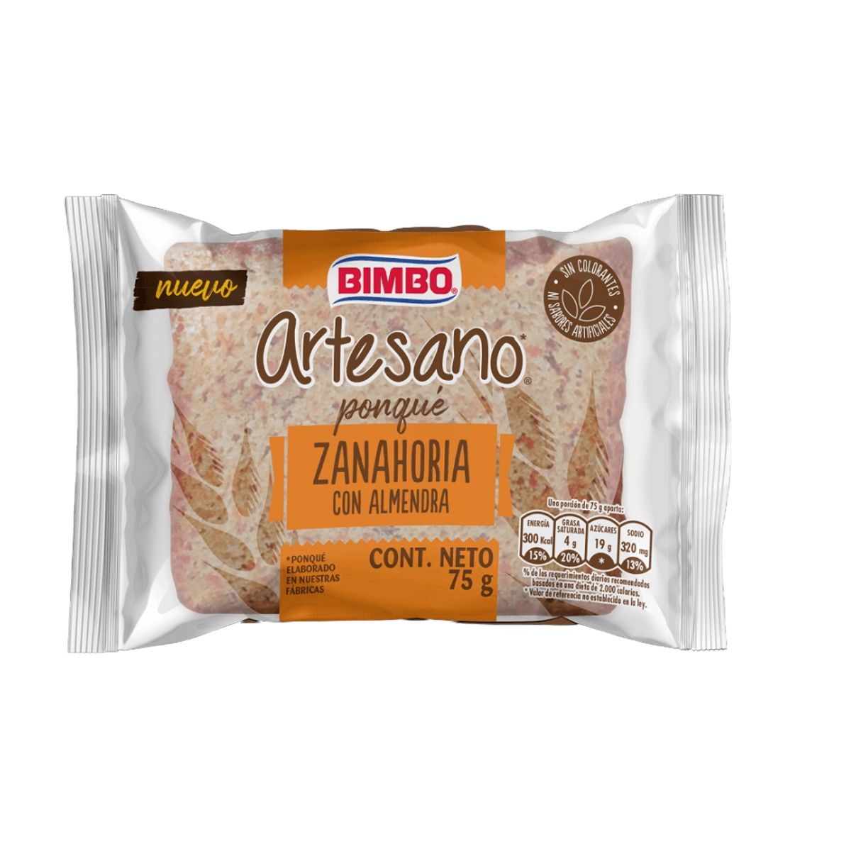 BIMBO - Ponque Artesano Bimbo Zanahoria X 75g