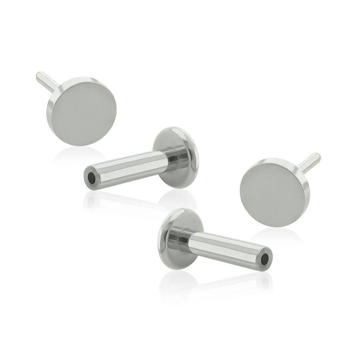 AGHA JEWELRY - Titanio Aretes Piercing Pin a Presión Circulo Plano para lóbulo