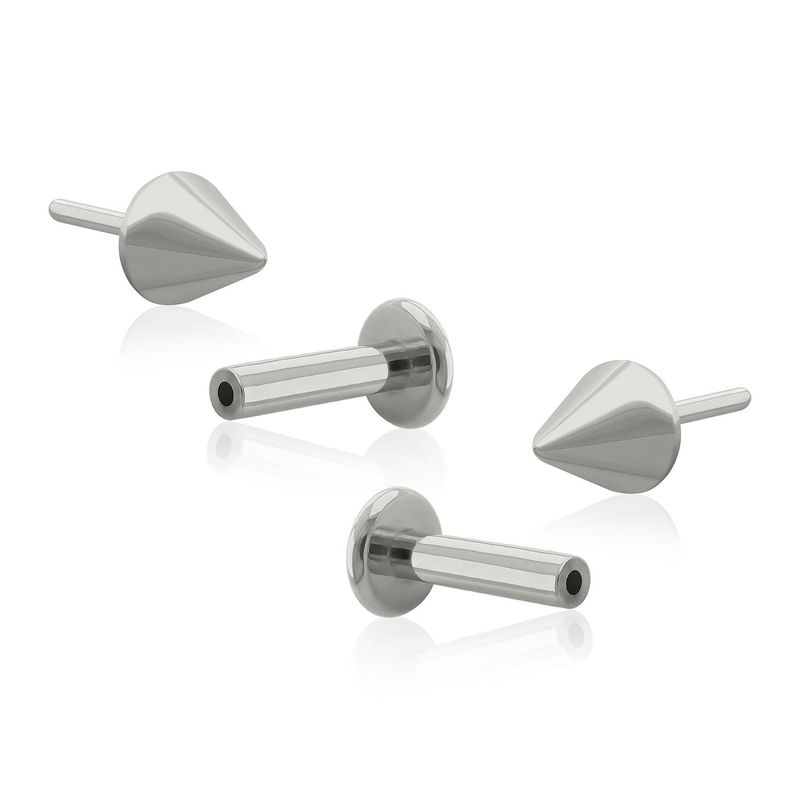 AGHA JEWELRY - Titanio Aretes Piercing Pin a Presión Punta para lóbulo