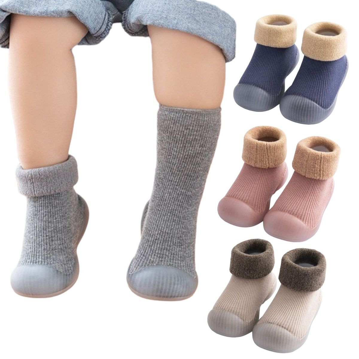 MULTIPLACE COLOMBIA - Zapatos Media Silicona Para bebes 9-12 M goma Antideslizante