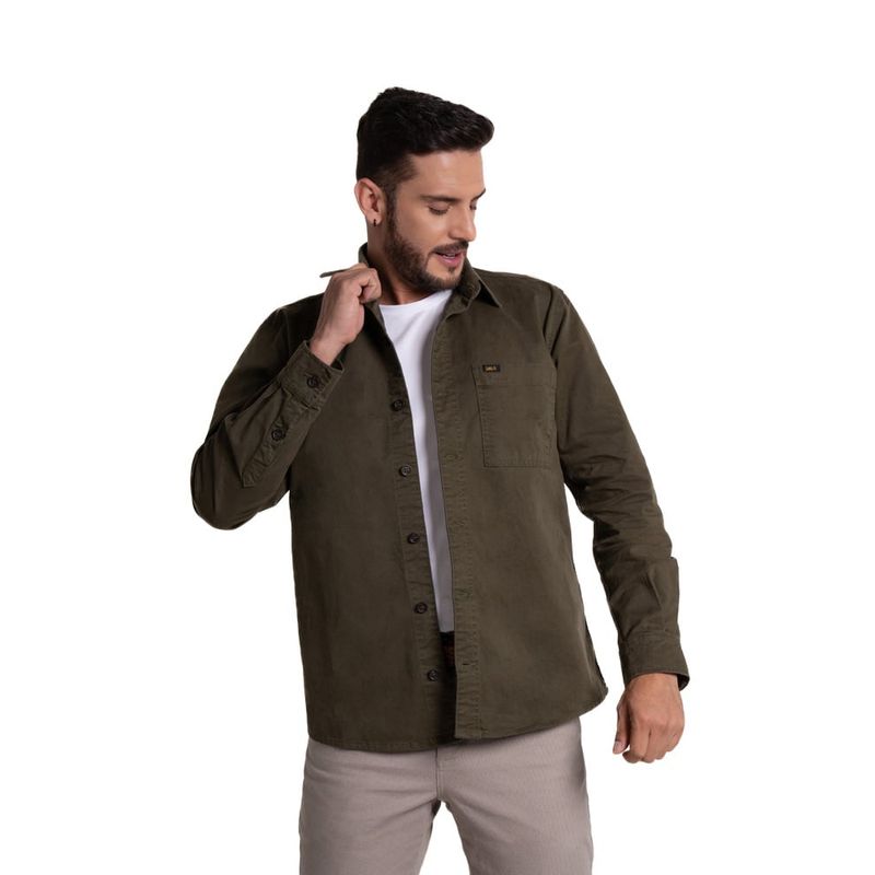 LEC LEE - Chaqueta para hombre color verde oscuro
