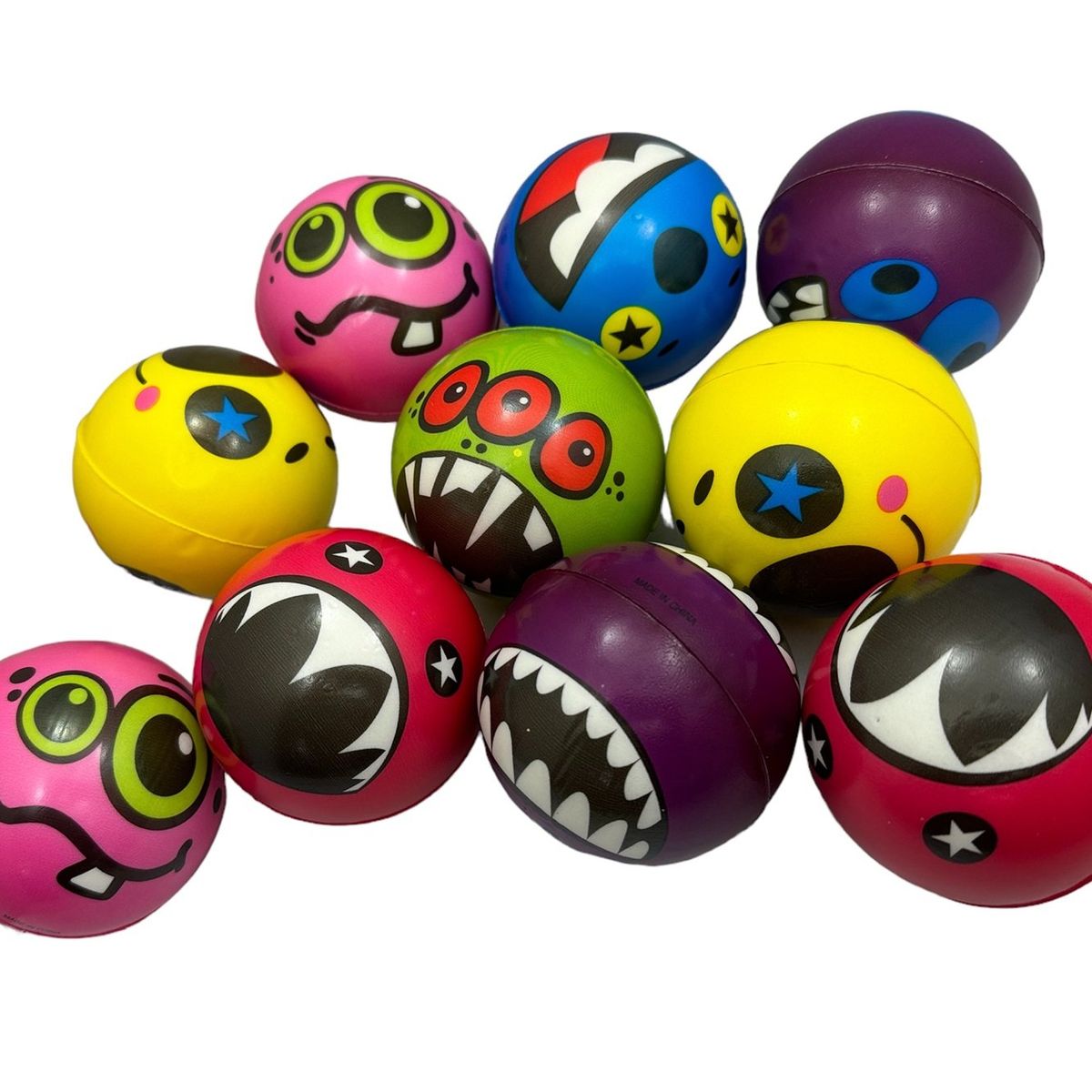 GENERICO - Pelotas Antiestrés Pequeña De Colores X6u Monsters