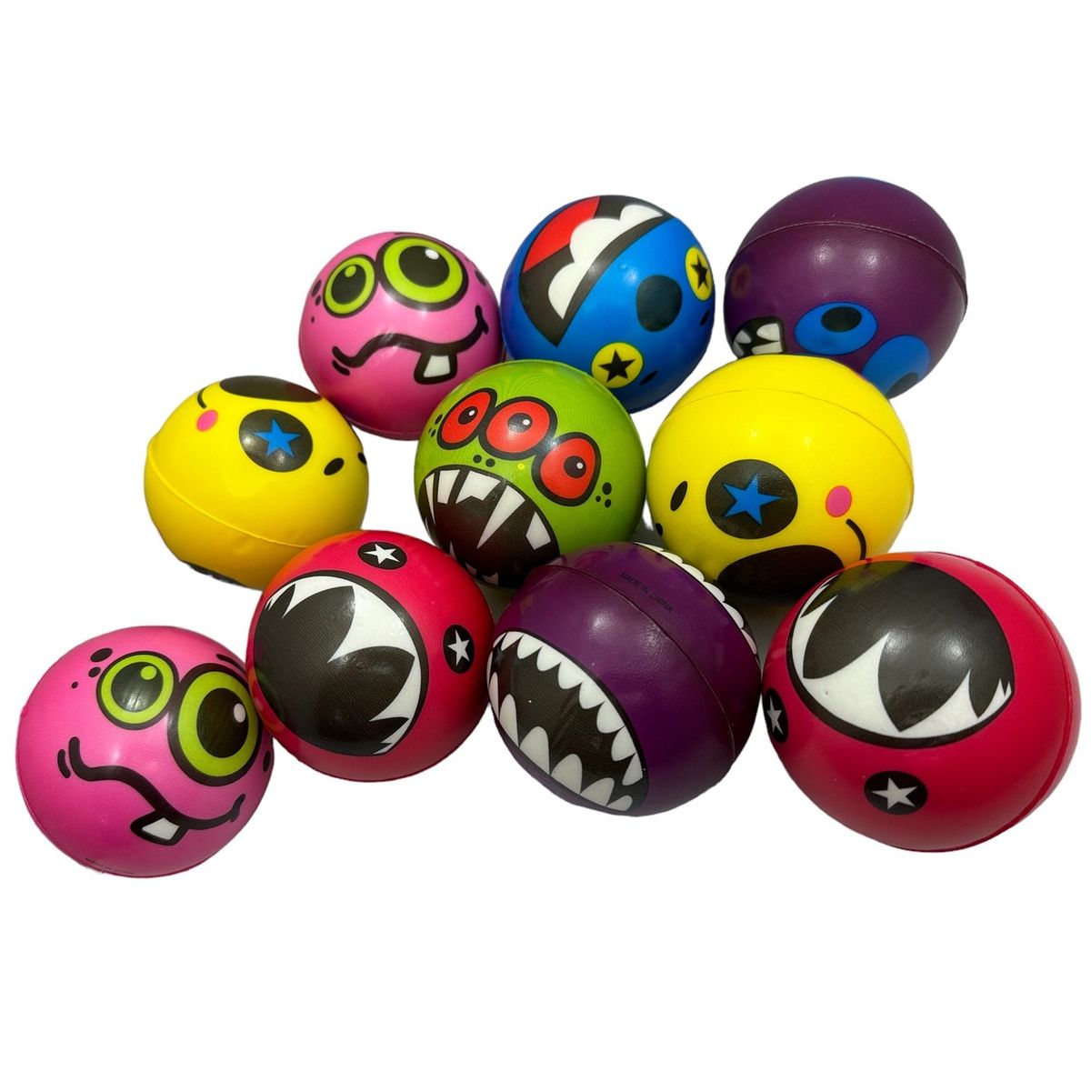 GENERICO - Pelotas Antiestrés Pequeña De Colores X6u Monsters