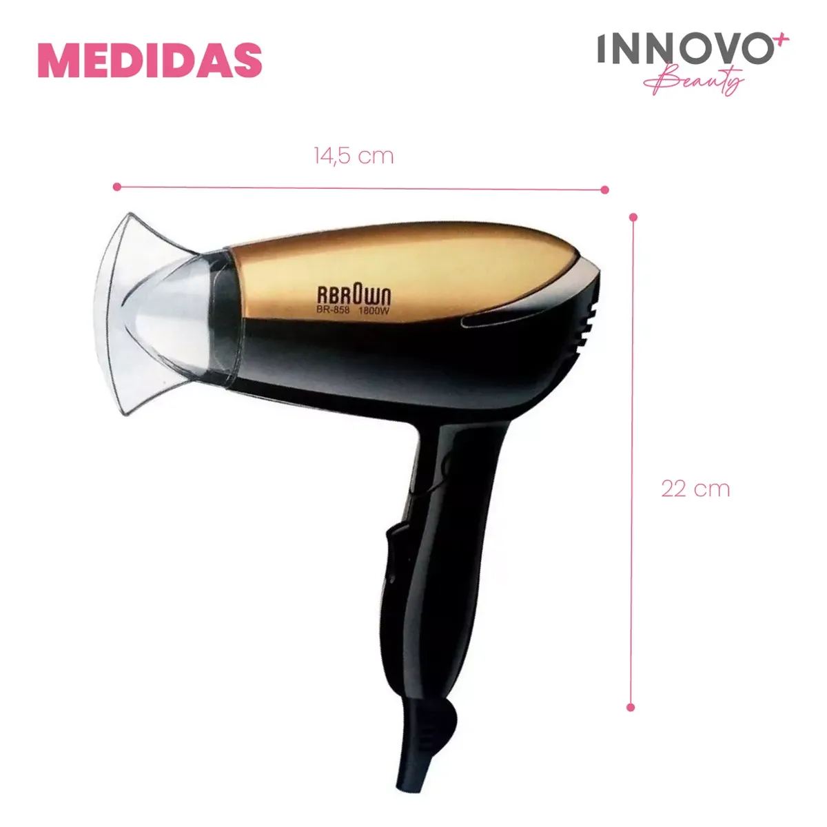 GENERICO - Secador Cabello Viajero De Bolso Portable Hair Dryer 1800 Wa