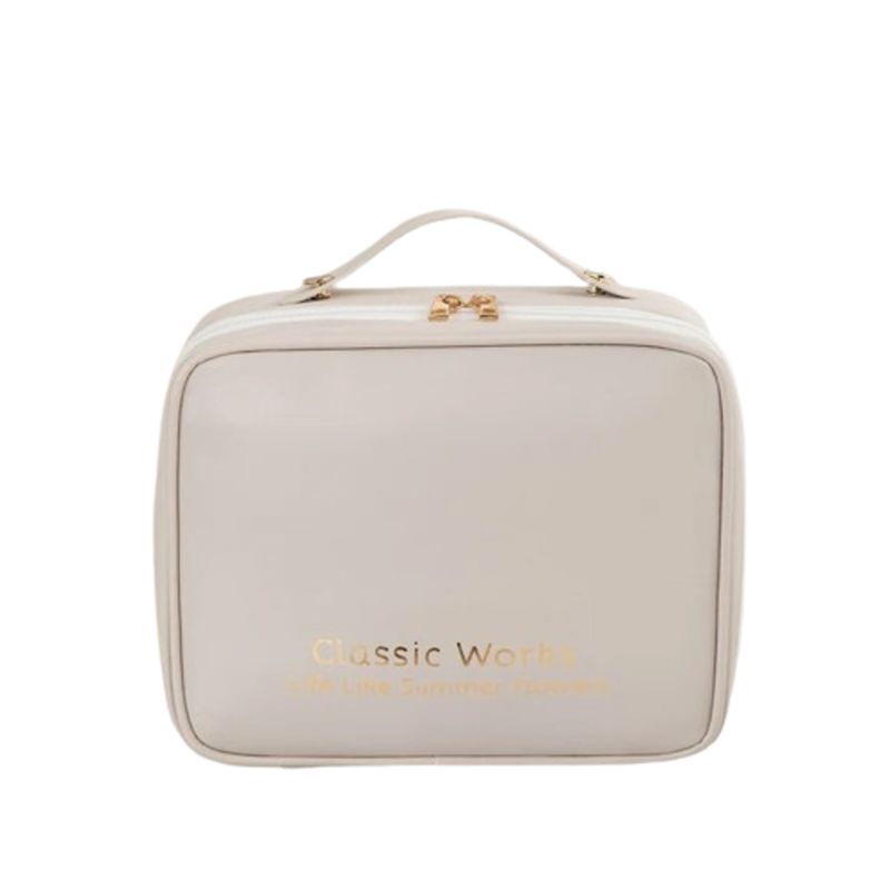GENERICO - COSMETIQUERA NECESER ORGANIZADOR VIAJE MAQUILLAJE-BEIGE