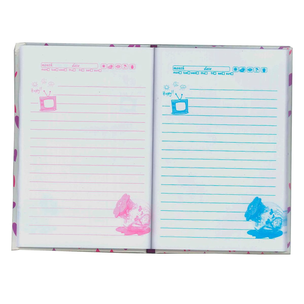 GENERICO - Diario Infantil Blanco Con Candado + Llave Juguetería