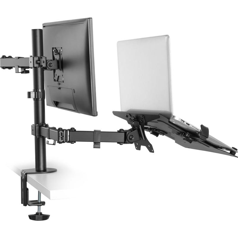 GENERICO - Brazo Soporte Doble Para 1 Portatil Y 1 Monitor Escritorio