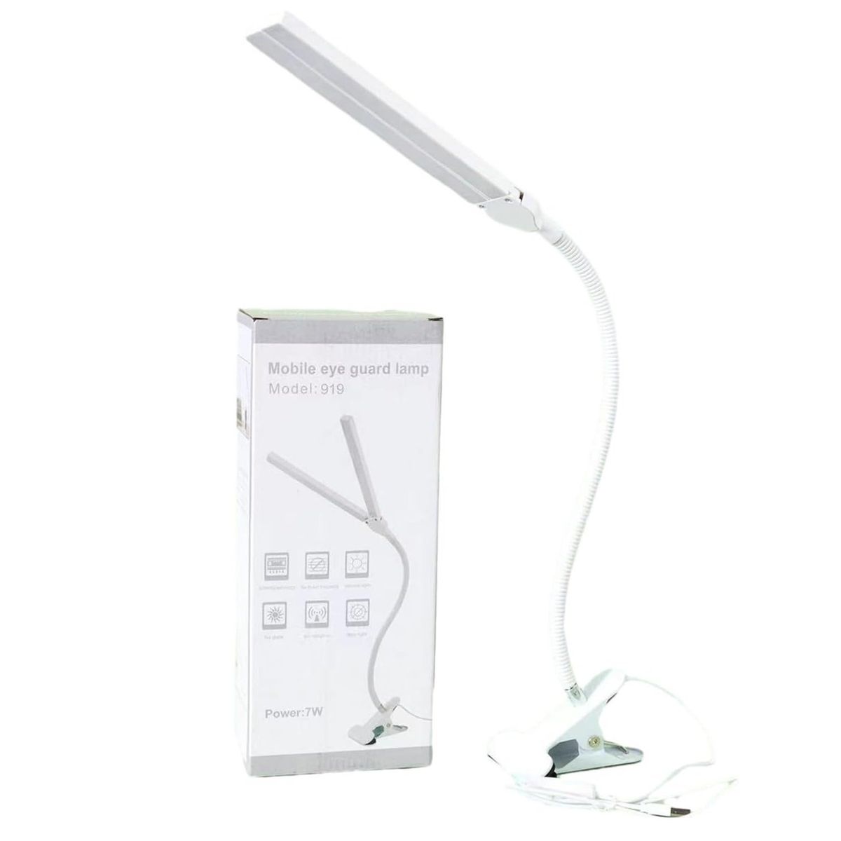 GENERAL - Lampara De Escritorio Led 919 Con Prensa Ajustable 180° Blanca