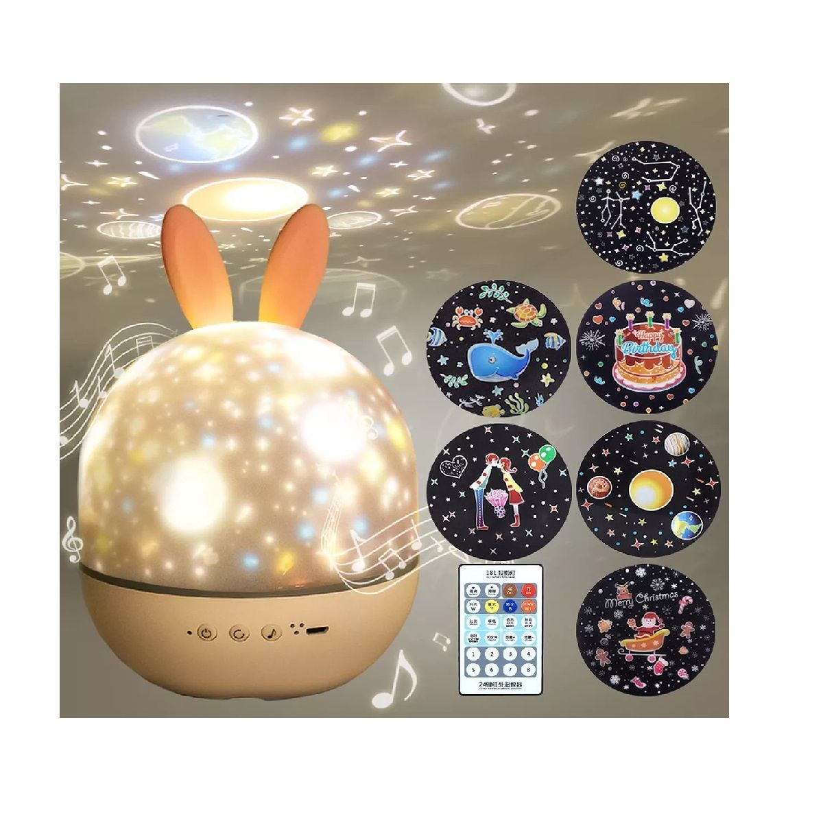 MUNDO BEBE - Proyector musical  lampara De Luz Para Bebe niña niño