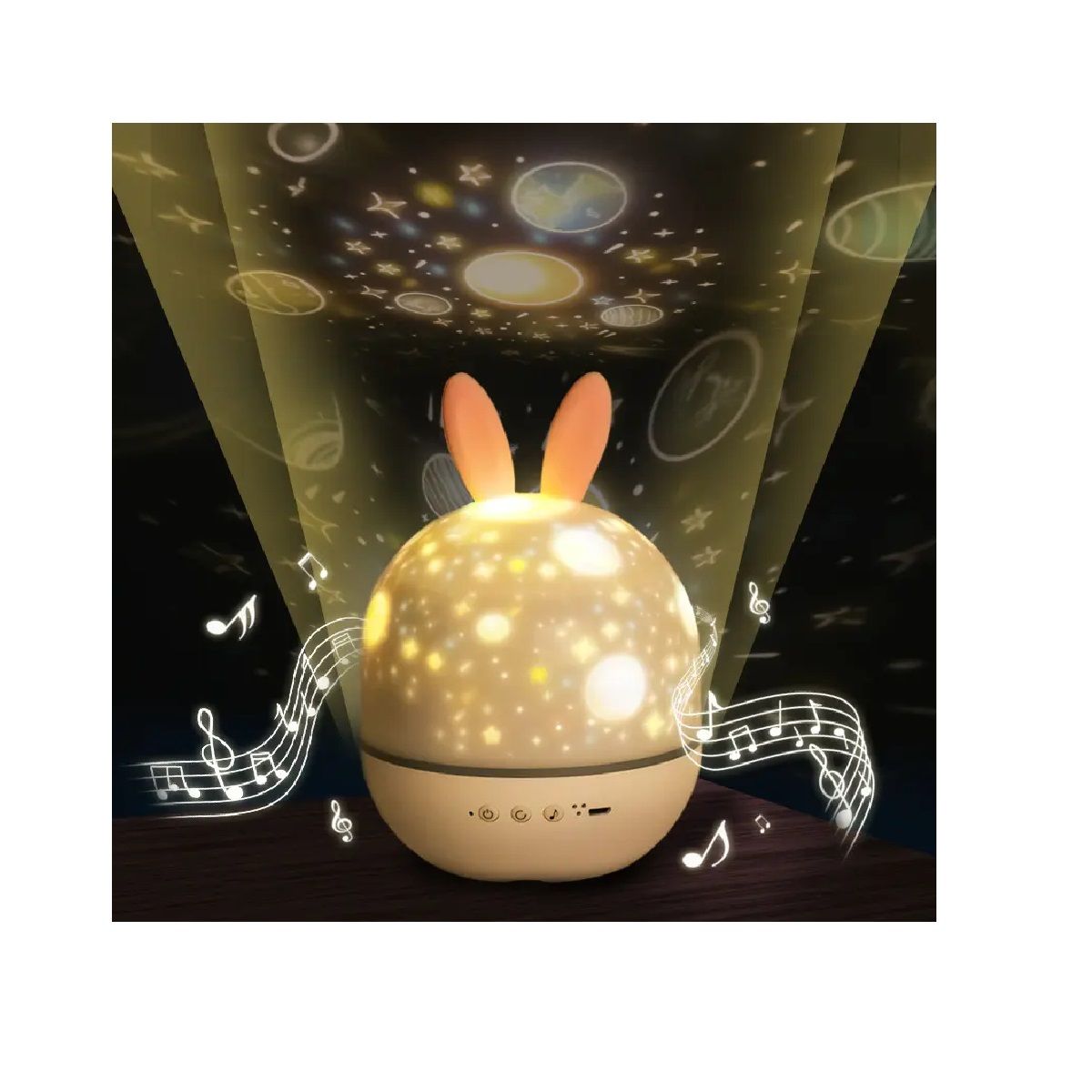 MUNDO BEBE - Proyector lampara musical para bebes y niños 8 tipos luces estrellas