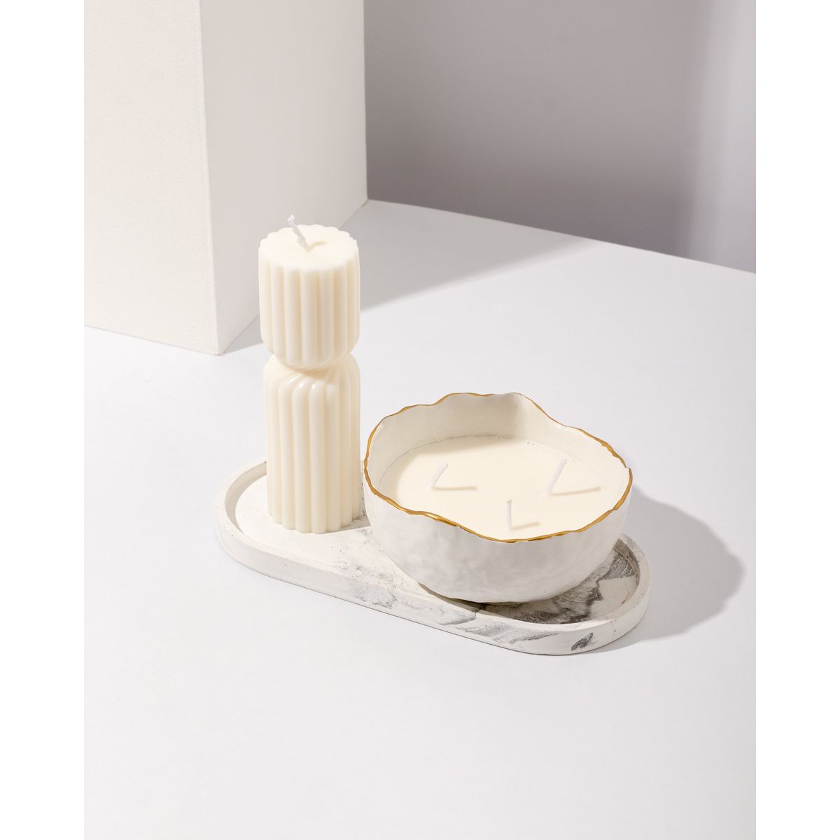 DECORACIONES ALE Y GABI - Set decorativo Velas y Base Decorativa