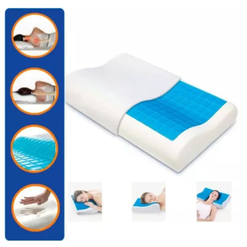 GENERICO - Cojín Viscoelástico Con Gel - Almohada Ortopédica Ergonómica